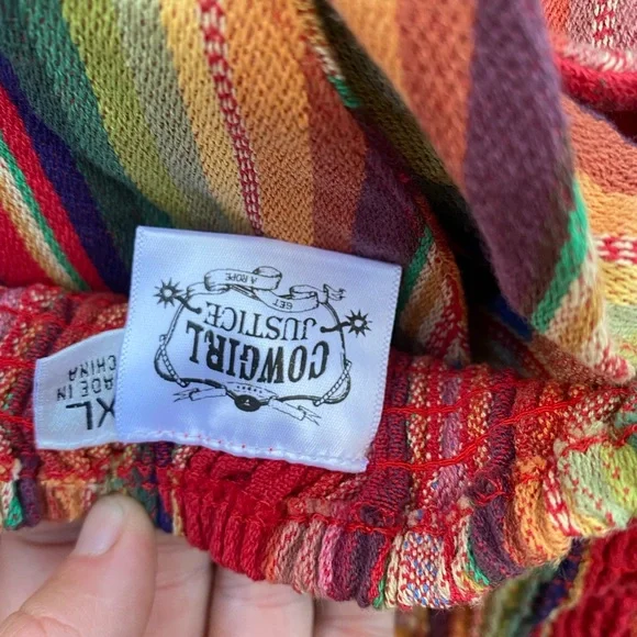 NWT Cowgirl Justice Mercedes Halter Dress Serape Stripes XL - Picture 4 of 8